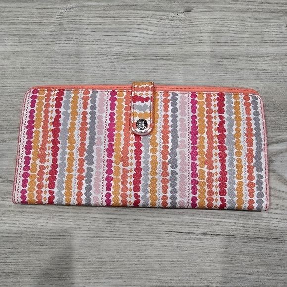 Vera Bradley Slim Travel Organizer In Confetti Stripes Retired Print - Picture 1 of 7